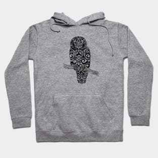 Swirly Owl (black) Hoodie